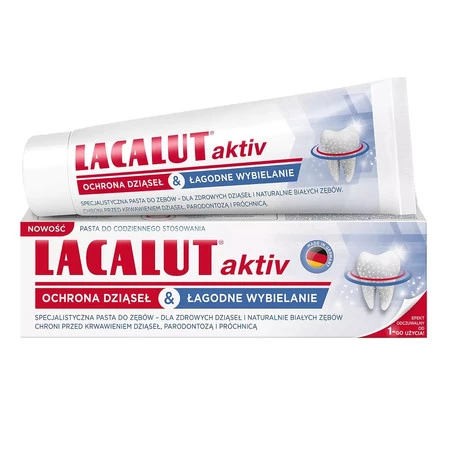 Zdrovit − LACALUT Aktiv, pasta do zębów ochrona dziąseł i łagodne wybielanie − 75 ml