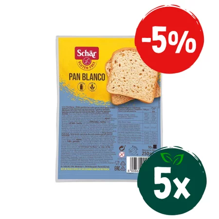 Zestaw: 5x Schar − Pan Blanco, chleb biały bezgl. − 250 g