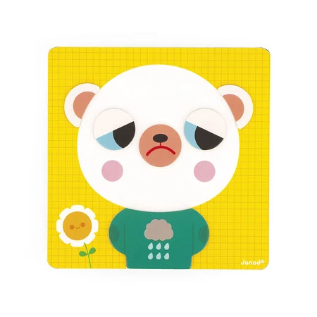 Janod Magnetyczna układanka Emocje Miś 2+