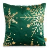 świąteczna poszewka welwetowa z ozdobnym nadrukiem foliowym szerokość: 45 cm, długość: 45 cm, kolor: ciemnozielony