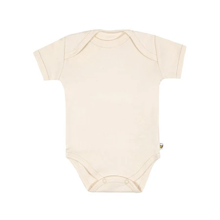 Nanaf Organic, BASIC, Body motylkowe z krótkim rękawem, beżowe rozmiar 50