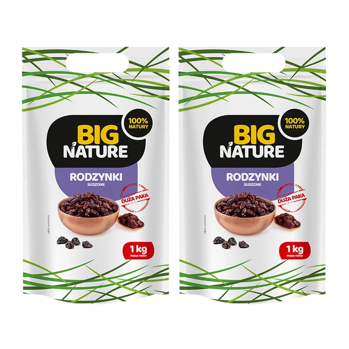 Zestaw 2x Big Nature Rodzynki 1kg - Nabea.pl
