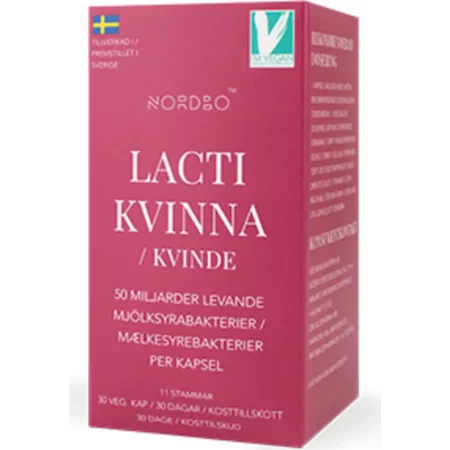 Nordbo, LactiWoman 50 billion kwas mlekowy o szerokim spektrum szczepów, 30 kaps.