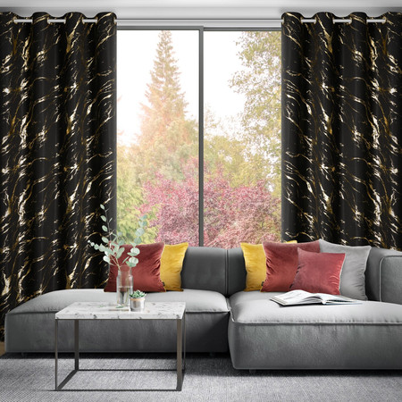 ZASŁONA GOTOWA LANI 140 X 250 CM CZARNY