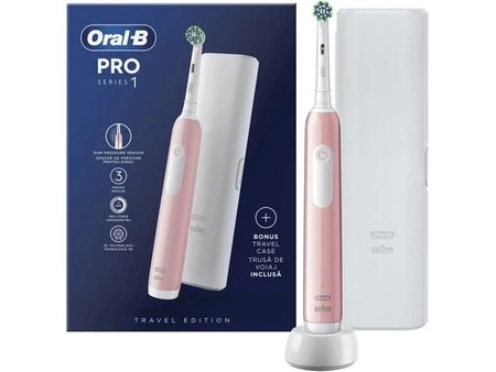 ORAL-B BRAUN SZCZOTECZKA ELEKTRYCZNA PRO1 PINK + ETUI D305.513.3X (1x rączka, 1x etui, 1x koń., ładowarka)