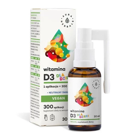 Aura Herbals Witamina D3 dla dzieci 30 ml vegan