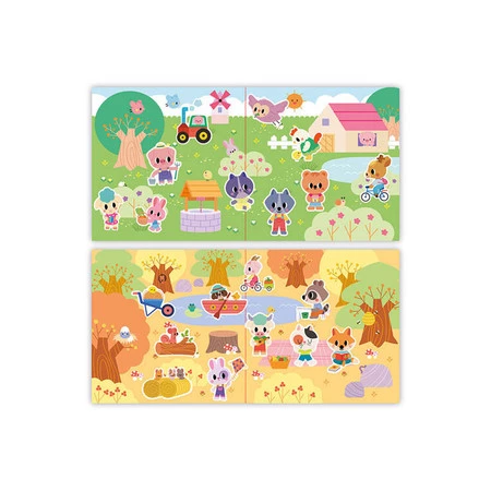 Janod Zestaw kreatywny Grube naklejki wielokrotnego użytku My arts & crafts 2+