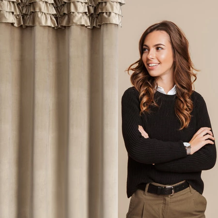 ZASŁONA GOTOWA ERIN 140 X 250 CM CIEMNOBEŻOWY