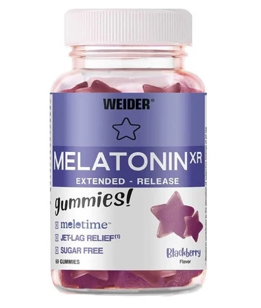 Weider Melatonin XR na wsprcie snu 60 żelek smak jagoda