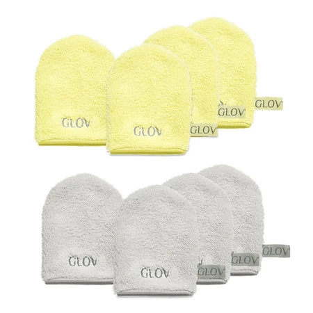 Water-Only Skin zestaw rękawiczek do demakijażu i oczyszczania twarzy Baby Banana 4szt + Silver Stone 4szt