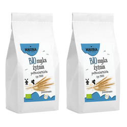 Zestaw 2x Mąka żytnia pełnoziarnista typ 2000 BIO 1 kg