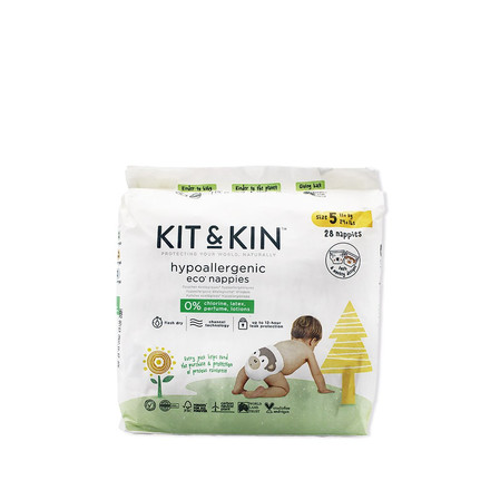 Kit & Kin, Pieluszki Jednorazowe 5 Junior (11 kg+), Koala/Małpka, 28 szt.