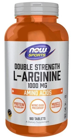 Now Foods L-Arginine 1000 mg Double Strength Aminokwasy 180 tabl.