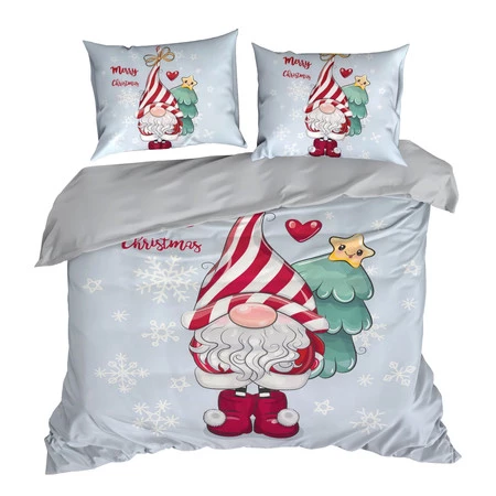 Komplet pościeli świątecznej rozm.: 160 x 200 cm, z motywem skrzata