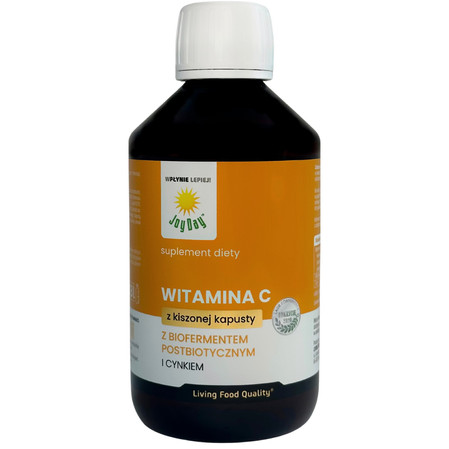 JOY DAY WITAMINA C Z BIOFERMENTEM POSTBIOTYCZNYM I CYNKIEM W PŁYNIE BEZGLUTENOWA 300 ml