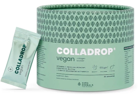 Colladrop® Vegan, collagen booster Vollagen® 2000ml 30 saszetek smak cytryna vegan