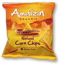 CHIPSY KUKURYDZIANE SOLONE BEZGLUTENOWE BIO 75 g - AMAIZIN