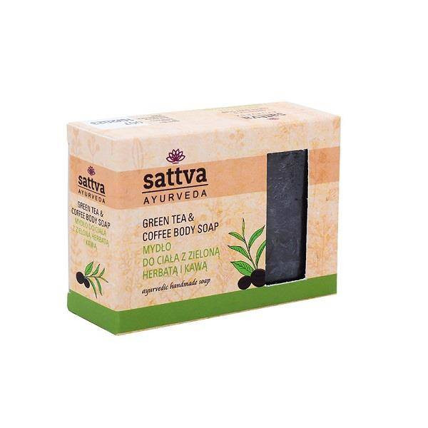 Zestaw 2x Sattva - Mydło w kostce do ciała Green Tea & Coffee 125g - Nabea.pl