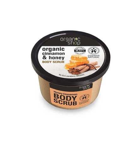 Organic Cinnamon & Honey Body Scrub peeling do ciała na bazie ekstraktu z cynamonu, organicznego miodu i naturalnego cukru 250ml