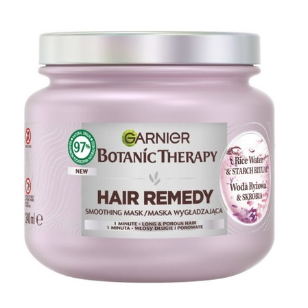 Botanic Therapy maska wygładzająca do włosów długich i porowatych Woda Ryżowa i Skrobia 340ml