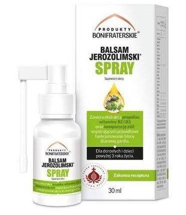 Produkty Bonifraterskie − Balsam Jerozolimski, spray z propolisem − 30 ml