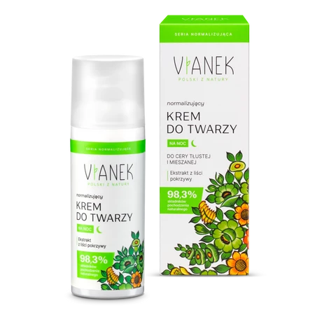 Vianek, Normalizujący krem do twarzy na noc,  50 ml