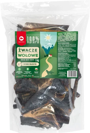 Maced 100% Natura Żwacze Wołowe - przysmak dla psa -  1kg