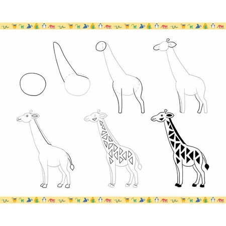 Janod Zestaw kreatywny Rysowanie krok po kroku Zwierzęta 20 rysunków 7+