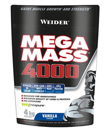 Weider Mega Mass 4000 Gainer 4000 g smak Vanilia