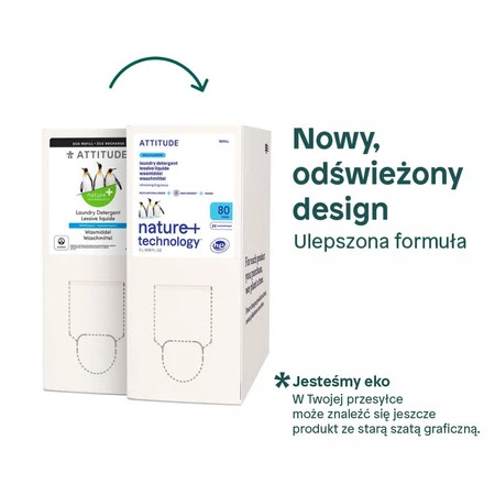 Attitude NATURE+, REFILL, Płyn do prania o zapachu polnych kwiatów, 2 L