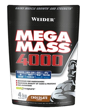 Weider Mega Mass 4000 Gainer 4000 g smak czekolada