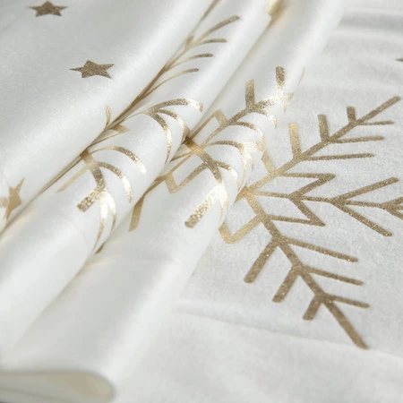 Obrus świąteczny dekoracyjny rozm.: 85 x 85 cm, kolor biało - złoty