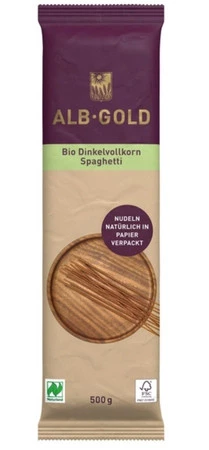MAKARON (ORKISZOWY RAZOWY) SPAGHETTI BIO 500 g - ALB-GOLD