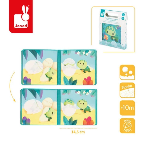 Janod Książeczka do kąpieli Magiczne życie żółwi 10 m+