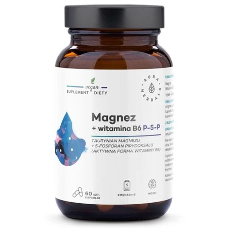 Aura Herbals Magnez + witamina  B6 P-5-P  60 szt