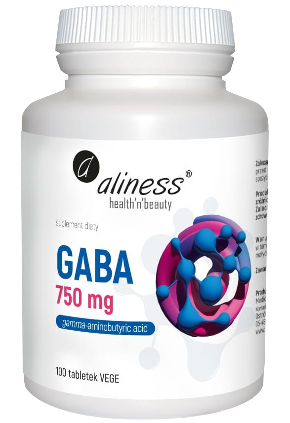 Aliness GABA (Gamma amino butyric acid) 750 mg x 100 Vege tabs - Nabea.pl