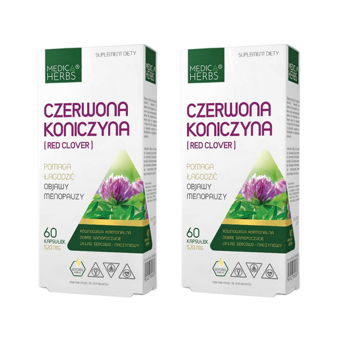 Zestaw 2x Medica Herbs Czerwona Koniczyna Red Clover 60 kaps - Nabea.pl