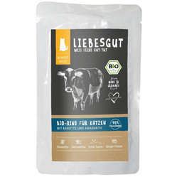 LIEBESGUT BIO RIND - wołowina z marchewką ekologiczna mokra karma dla kota (100g)