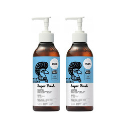 Zestaw: 2x Yope - Szampon do włosów przetłuszczających się Świeża Trawa Super Fresh 300ml
