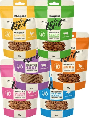 Happy Snacky ŁAPSIE ALE KOT Patyczki Czarniak Pstrąg 70g