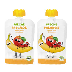 Zestaw: 2x Mus banan, jabłko, malina 100g EKO