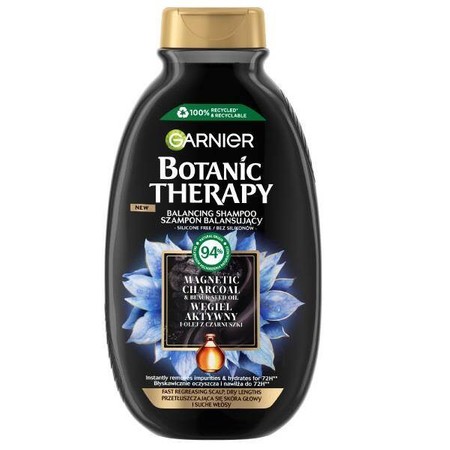 Garnier Botanic Therapy Balansujący Szampon do przetłuszczających się włosów i suchej skóry głowy z węglem aktywnym 400ml