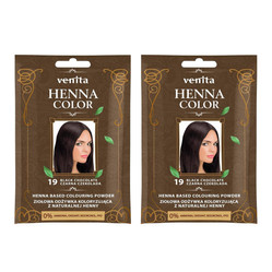 Zestaw: 2x Henna Color ziołowa odżywka koloryzująca z naturalnej henny 19 Czarna Czekolada
