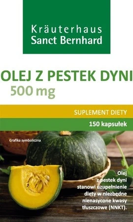 KRAUTERHAUS SANCT BERNHARD Olej z pestek dyni 500 mg (150 kaps.)