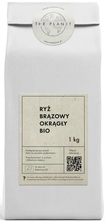 RYŻ BRĄZOWY OKRĄGŁY BIO 1 kg - THE PLANET