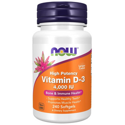 Now Foods Vitamina D-3 4000 j.m. Witamina D3 na wsparcie odporności 240 kaps.