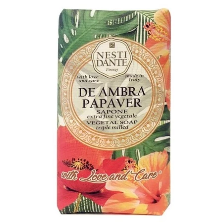 De Ambra Papaver Sapone naturalne mydło toaletowe Czerwony Mak 250g