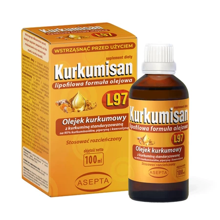 ASEPTA Kurkumisan L97 100ml - olejek kurkumowy z piperyną i kwercetyną