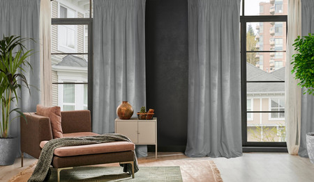 ZASŁONA GOTOWA D91 ROSA NA TAŚMIE 140 X 270 CM SREBRNY