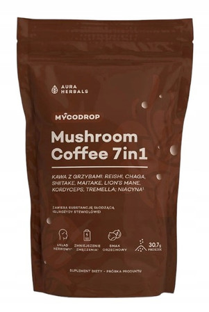 Aura Herbals Mycodrop, kawa z grzybami, mushroom coffee 7 in 1, proszek 30,7 g